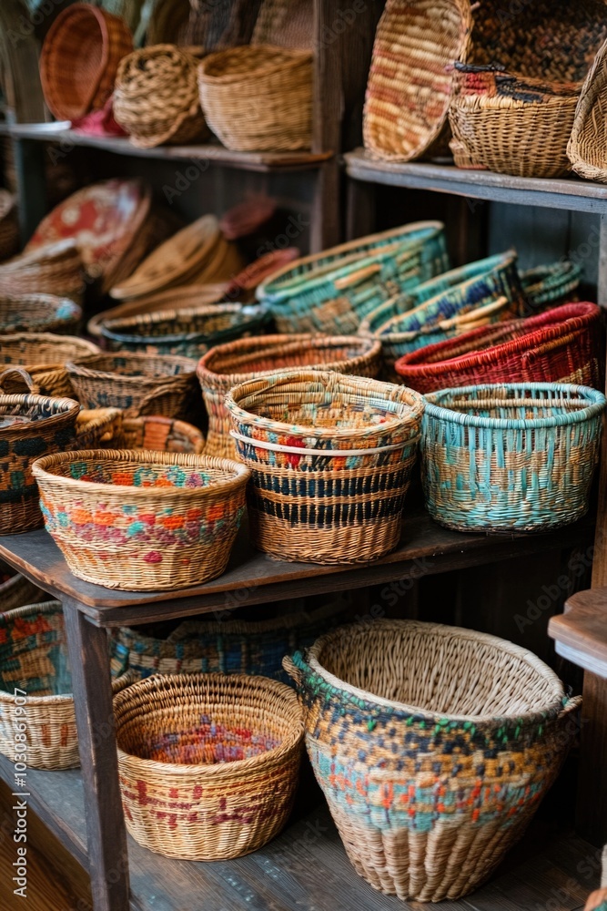 Baskets on Shelf Baskets on Shelf