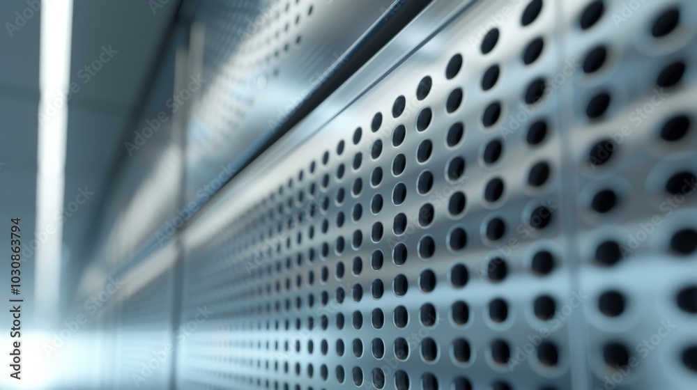 Abstract Metal Texture: Perforated Steel Sheet with Geometric Pattern Abstract Metal Texture: Perforated Steel Sheet with Geometric Pattern