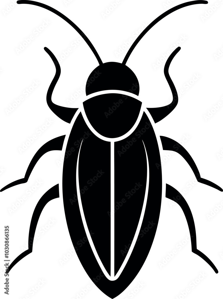 Cockroach animal silhouette vector design Cockroach animal silhouette vector design
