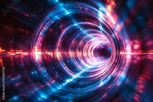 Hypnotic Neon Vortex Tunnel -  Abstract Energy Flow