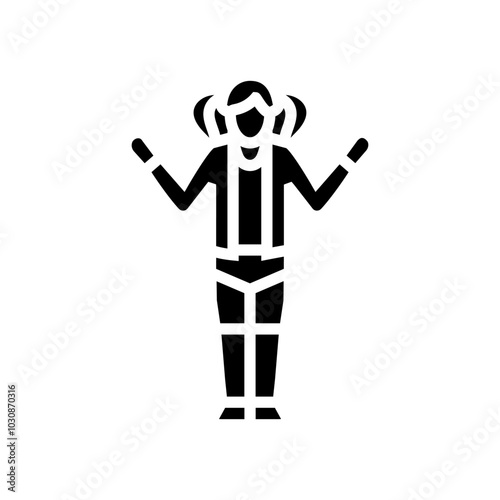 movie cosplay female glyph icon vector. movie cosplay female sign. isolated symbol illustration