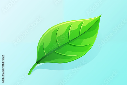 Flat vector of icon green leaf