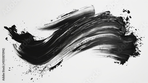 Abstract Black Brushstroke Texture: Minimalist Art Design