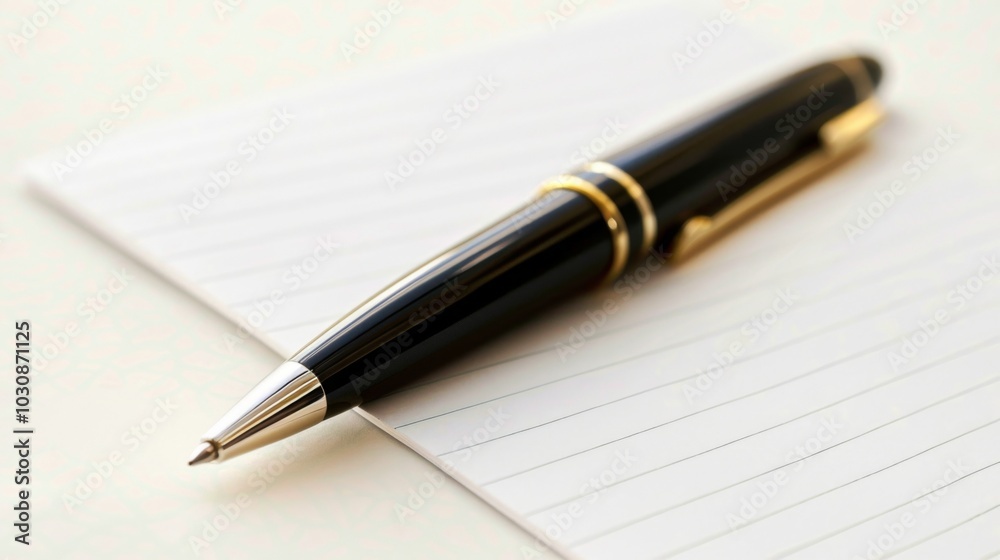 Black Pen on Lined Paper: Ready for Inspiration Black Pen on Lined Paper: Ready for Inspiration