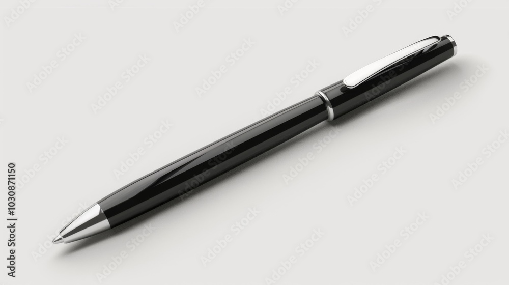 Black Pen on White Background: A Classic Writing Instrument Black Pen on White Background: A Classic Writing Instrument