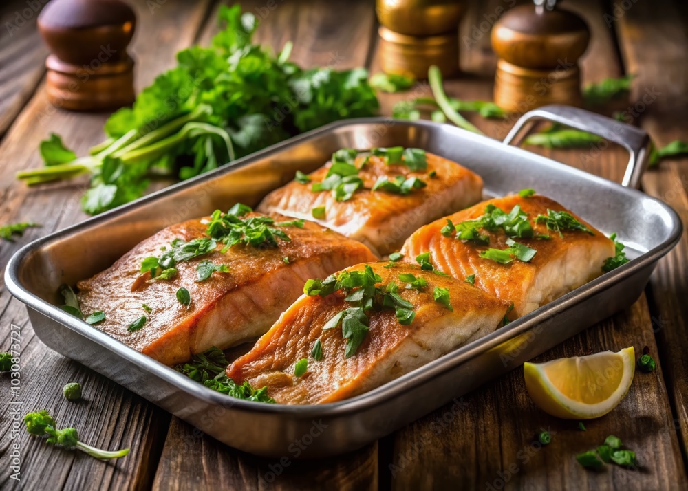 Seared Salmon Fillets with Coriander and Cumin in Oven Pan - Delicious Healthy Recipe Photography Seared Salmon Fillets with Coriander and Cumin in Oven Pan - Delicious Healthy Recipe Photography