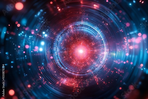 Red and Blue Lens Flare Spiral Vortex Glow