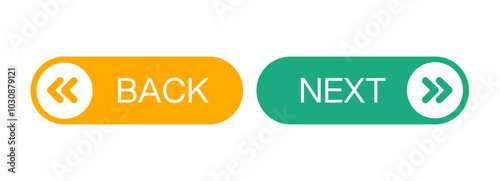 Next and previous button. Prev, next icon. Web buttons with arrows prev and next. Vector illustration