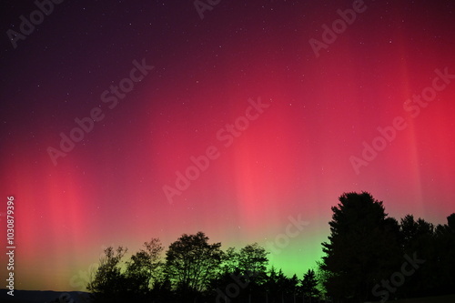 Vivid display of the aurora borealis aka northern lights  photo