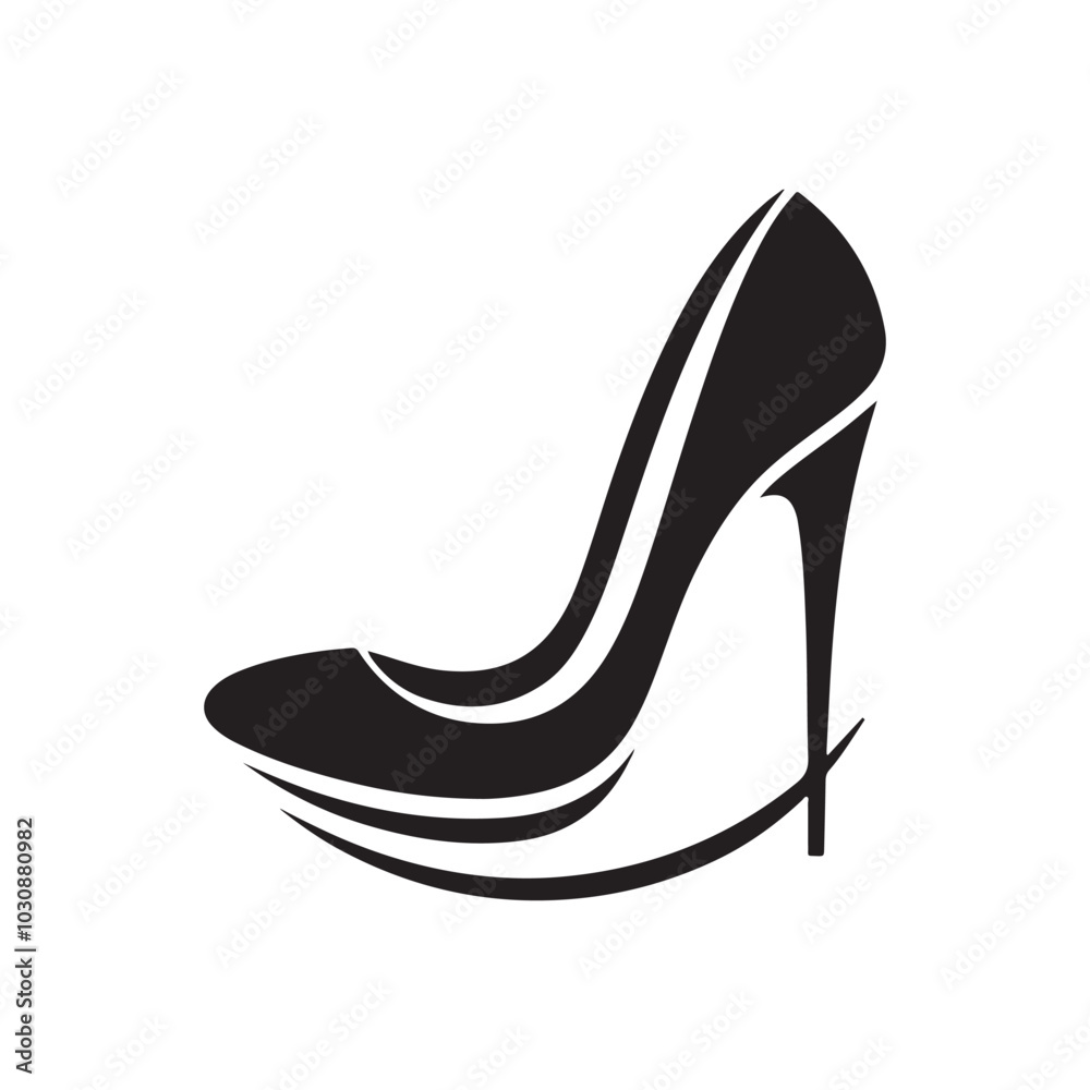 High Heel Shoe Silhouette Icon - A Simple Yet Stylish Design Perfect for Use in Fashion-related Branding, Highlighting the Elegance and Sophistication of Women's Luxury Footwear.
High Heel Shoe Silhouette Icon - A Simple Yet Stylish Design Perfect for Use in Fashion-related Branding, Highlighting the Elegance and Sophistication of Women's Luxury Footwear.