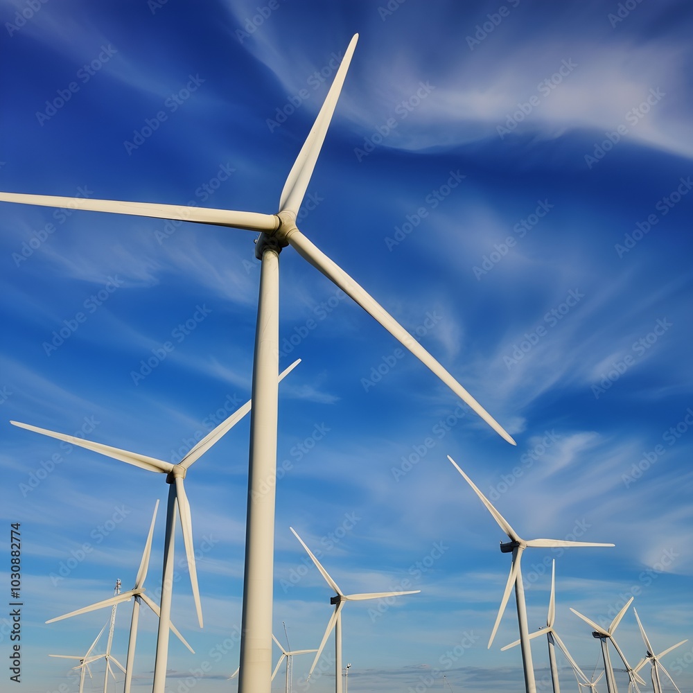 Wind turbines in a sunny day Wind turbines in a sunny day