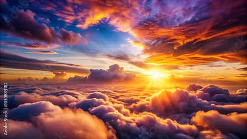 Serene Sunset Over Cloudy Skies - Peaceful Atmosphere for Relaxation and Reflection