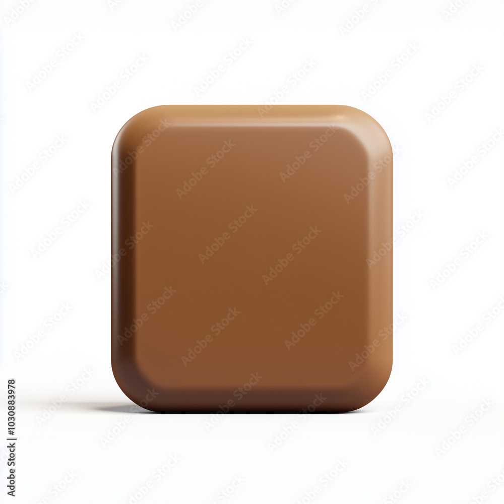 3D chocolate brown square on a white background 3D chocolate brown square on a white background