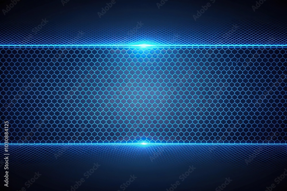 Abstract futuristic mesh grid on dark blue gradient background