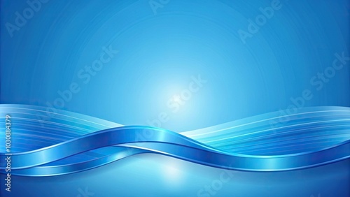 Abstract blue paper background with light blue ribbon