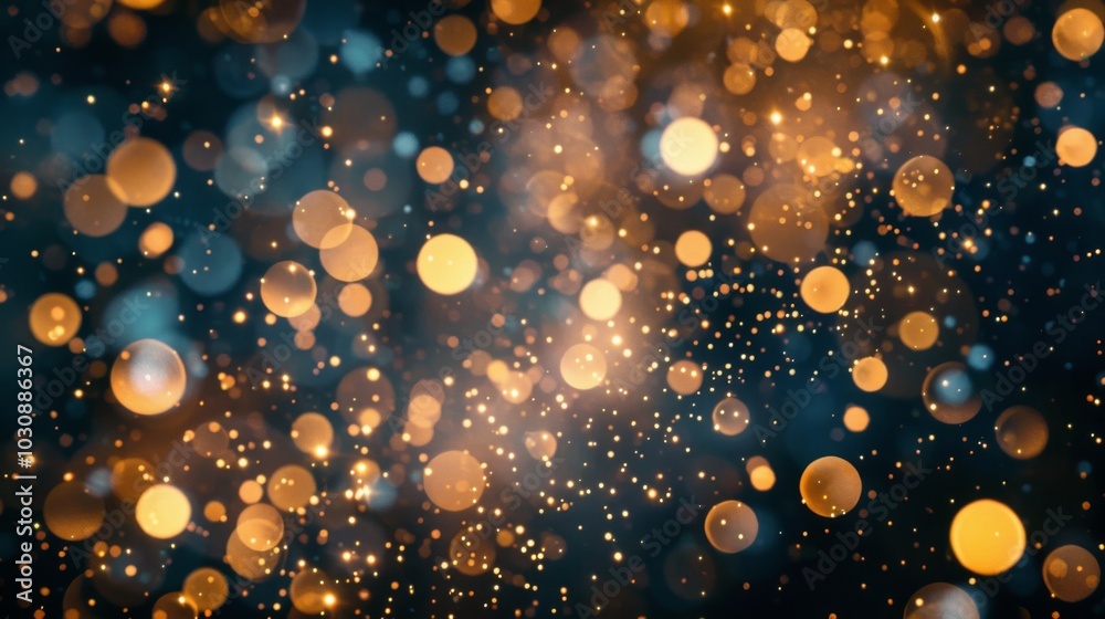 Abstract Golden Bokeh Lights on a Dark Background Abstract Golden Bokeh Lights on a Dark Background