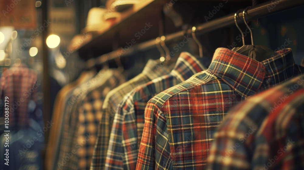 Fototapeta premium Hanging Shirts on Rack