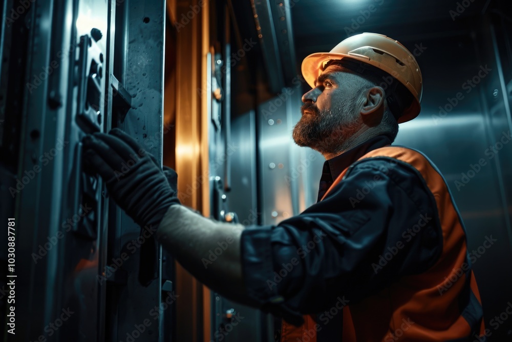 Man in Hard Hat and Safety Vest