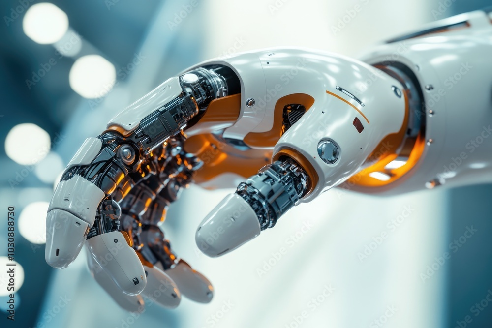 Robot Hand Holding Object Close Up Robot Hand Holding Object Close Up