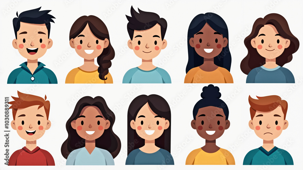 Diverse Smiling Faces: Multi-Racial Avatars for Inclusive Marketing and Social Media Campaigns (138 characters) Diverse Smiling Faces: Multi-Racial Avatars for Inclusive Marketing and Social Media Campaigns (138 characters)