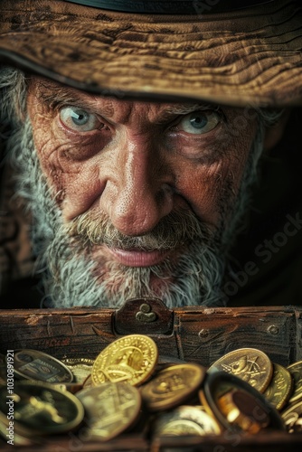 Person with hat and coins