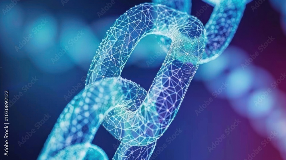 Abstract Chain Link Made of Connected Triangles and Dots Abstract Chain Link Made of Connected Triangles and Dots