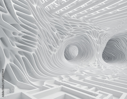Abstract Organic 3D Geometric Patterns