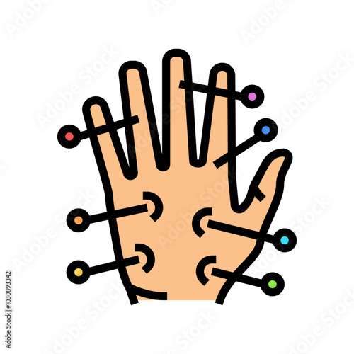 palm needles acupuncture color icon vector. palm needles acupuncture sign. isolated symbol illustration