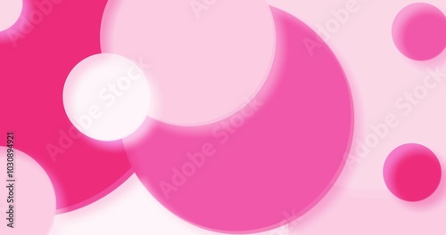 Memphis style with geometric shapes in different pink color	