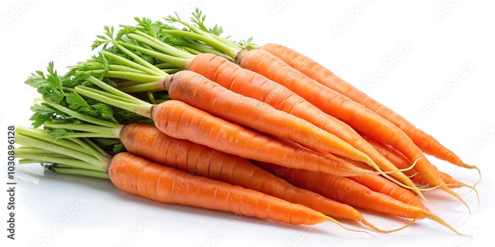 Fresh orange carrots isolated on white background Fresh orange carrots isolated on white background
