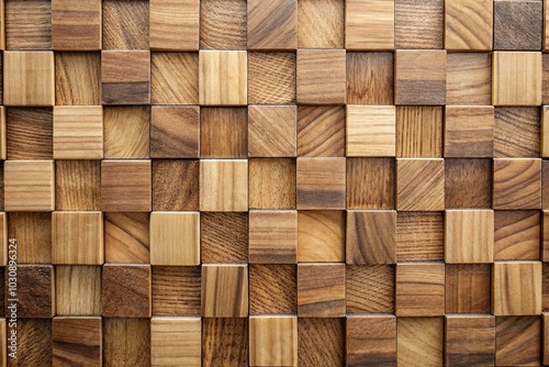 background with checkered board made of walnut wood