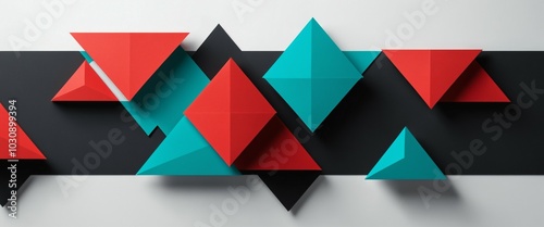 Geometric Paper Banner Layers with Contrast