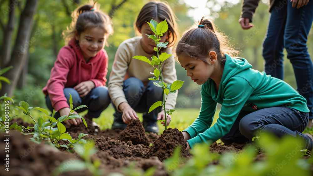 Diverse Community Planting Trees: Environmental Conservation Project for Urban Greening and Social Unity Diverse Community Planting Trees: Environmental Conservation Project for Urban Greening and Social Unity