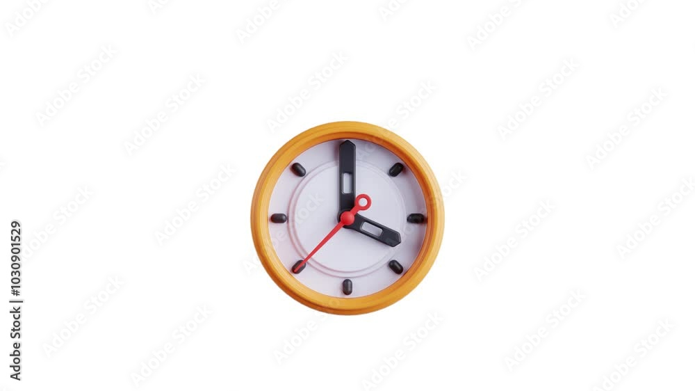 3D Icon Cute Rounded Clock Animation