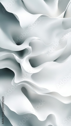 White waves are creating a modern and minimalist background with a soothing and elegant feeling. This abstract illustration is ideal for websites and presentations