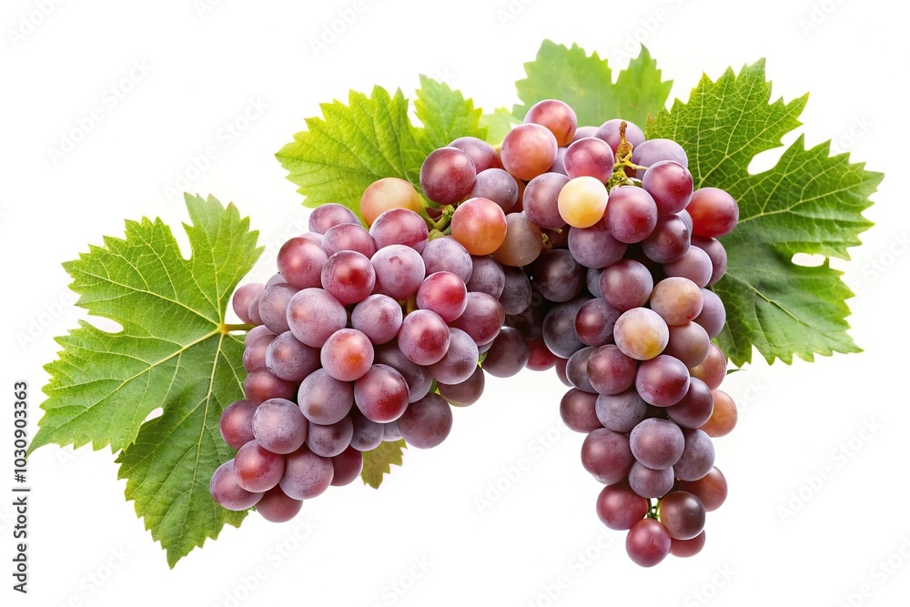 Obraz premium Close-Up grapevine with elegant leaves isolated on white background