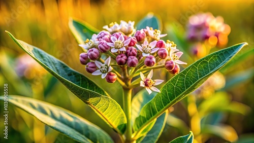 Close up of dicotyledonous delight withania plant in the field Macro photo