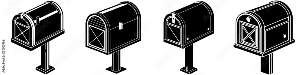 line art vector illustration collection of mailbox with wood cutting style. isolate on a white background. SVG and PNG
line art vector illustration collection of mailbox with wood cutting style. isolate on a white background. SVG and PNG