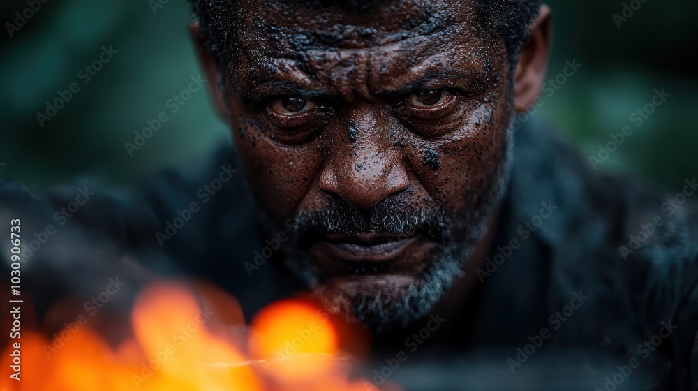 A powerful portrayal of a blacksmith hard at work, surrounded by glowing fire, expressing determination and focus in a dynamic, high-energy environment. A powerful portrayal of a blacksmith hard at work, surrounded by glowing fire, expressing determination and focus in a dynamic, high-energy environment.