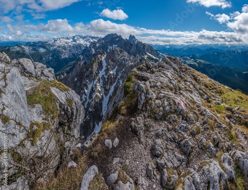 Obraz na płótnie Widok z Donnerkogel, Alpy, Górna Austria w salonie