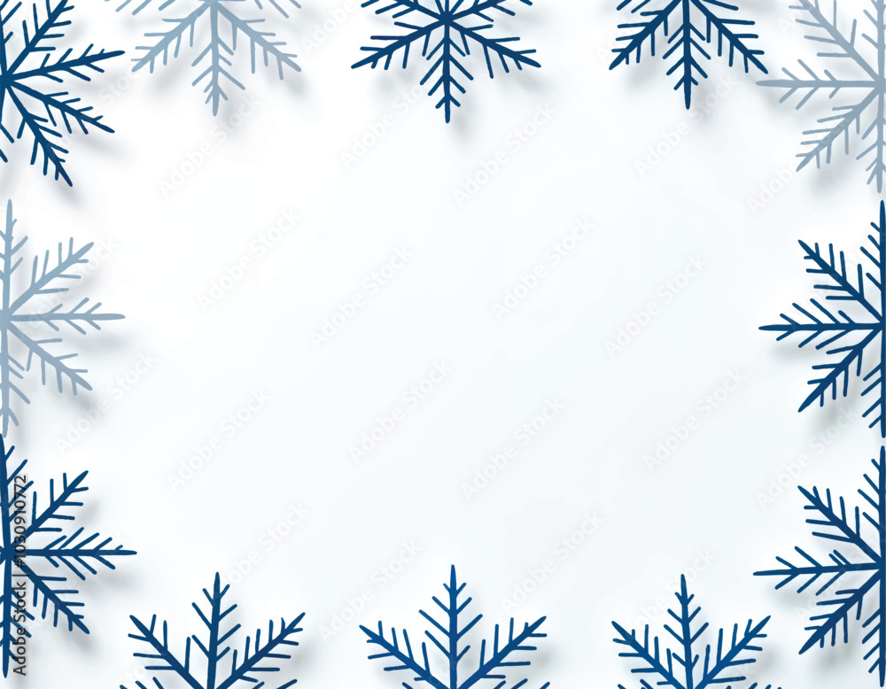 vector of snowflakes in white, blue, and silver is displayed on a white background vector of snowflakes in white, blue, and silver is displayed on a white background