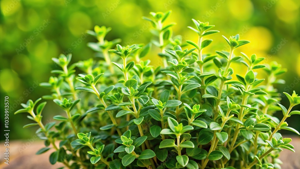 Decorative plant with tilted angle showcasing lemon thyme variety, suitable for culinary use Decorative plant with tilted angle showcasing lemon thyme variety, suitable for culinary use