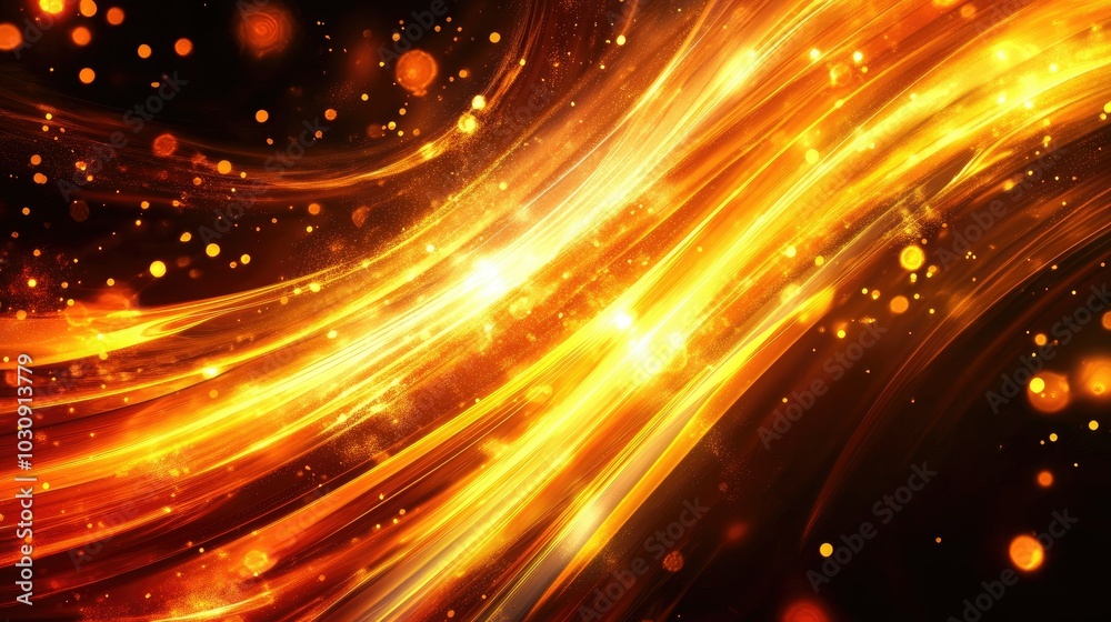 Fototapeta premium Warm Glowing Light Streaks Abstract Background