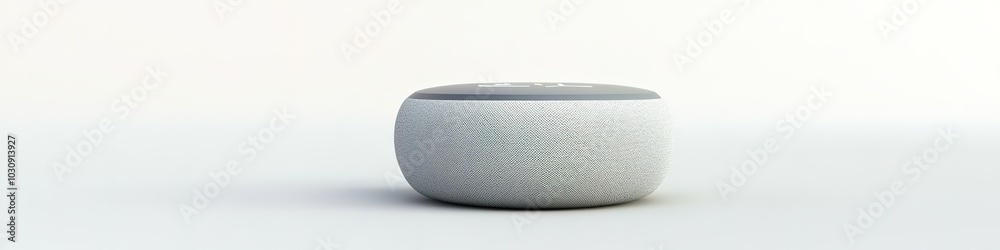 Minimalist design of modern smart speaker on white Minimalist design of modern smart speaker on white
