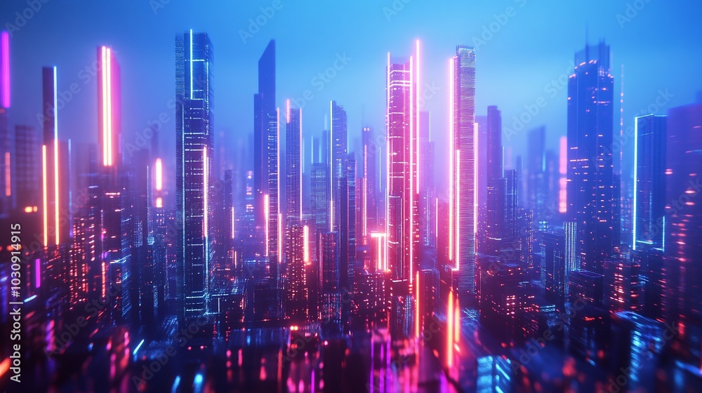 Neon Cityscape: A Futuristic Metropolis Neon Cityscape: A Futuristic Metropolis