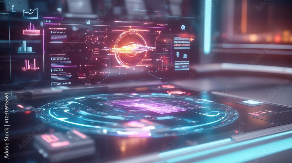 conveyance commercial model on a sleek digital interface, featuring a floating holographic graph in the center, with demand generation pathways that light up in neon colors as users hover over them conveyance commercial model on a sleek digital interface, featuring a floating holographic graph in the center, with demand generation pathways that light up in neon colors as users hover over them