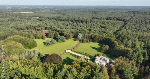 Large mansion villa in the forest of the Utrechtse Heuvelrug National Park photo