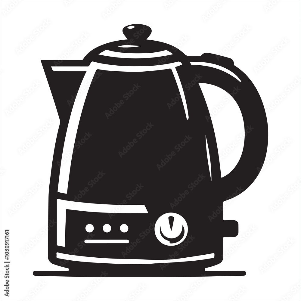 Electric kettle silhouette on white background
Electric kettle silhouette on white background