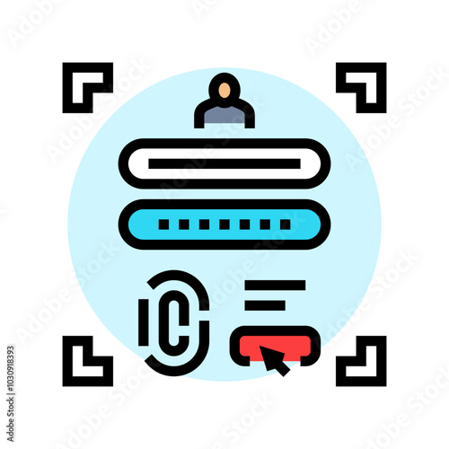 password biometrics integration color icon vector. password biometrics integration sign. isolated symbol illustration