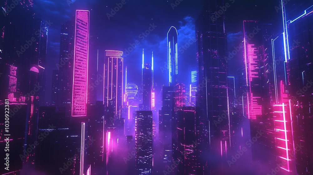 Neon Cityscape: A Futuristic Vision of Urban Life Neon Cityscape: A Futuristic Vision of Urban Life